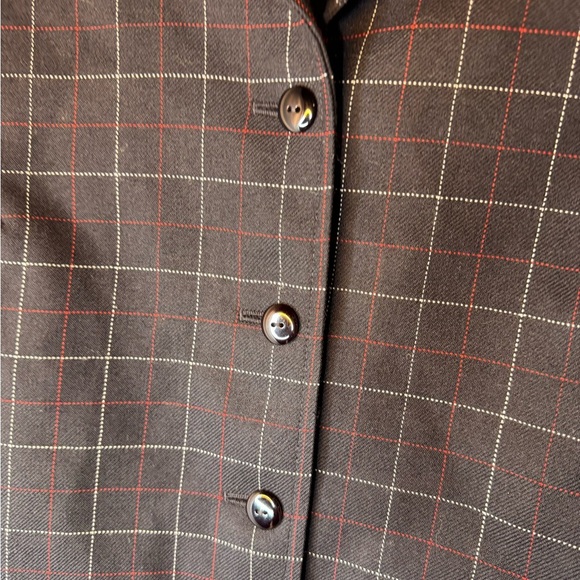 VNTG Pendleton Women's Blazer Jacket Lined 100% Virgin Wool Black Plaid Sz 8 - Picture 3 of 7